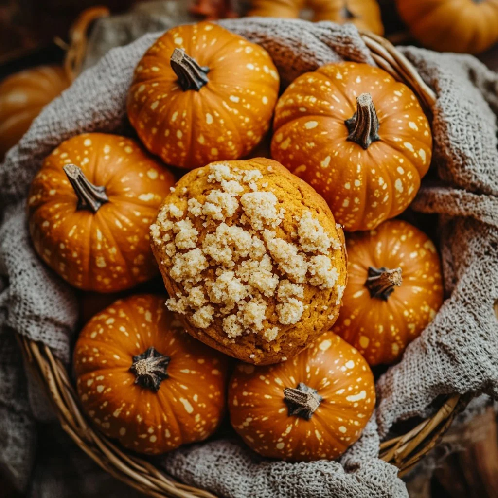 Slice of easy sourdough pumpkin bread with crumb topping on a plate