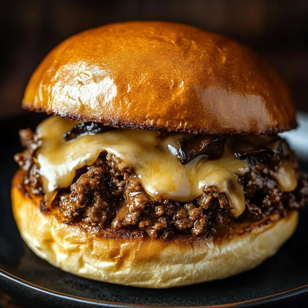 Gordon Ramsay's Philly Cheesesteak Sloppy Joes with toppings and fresh ingredients