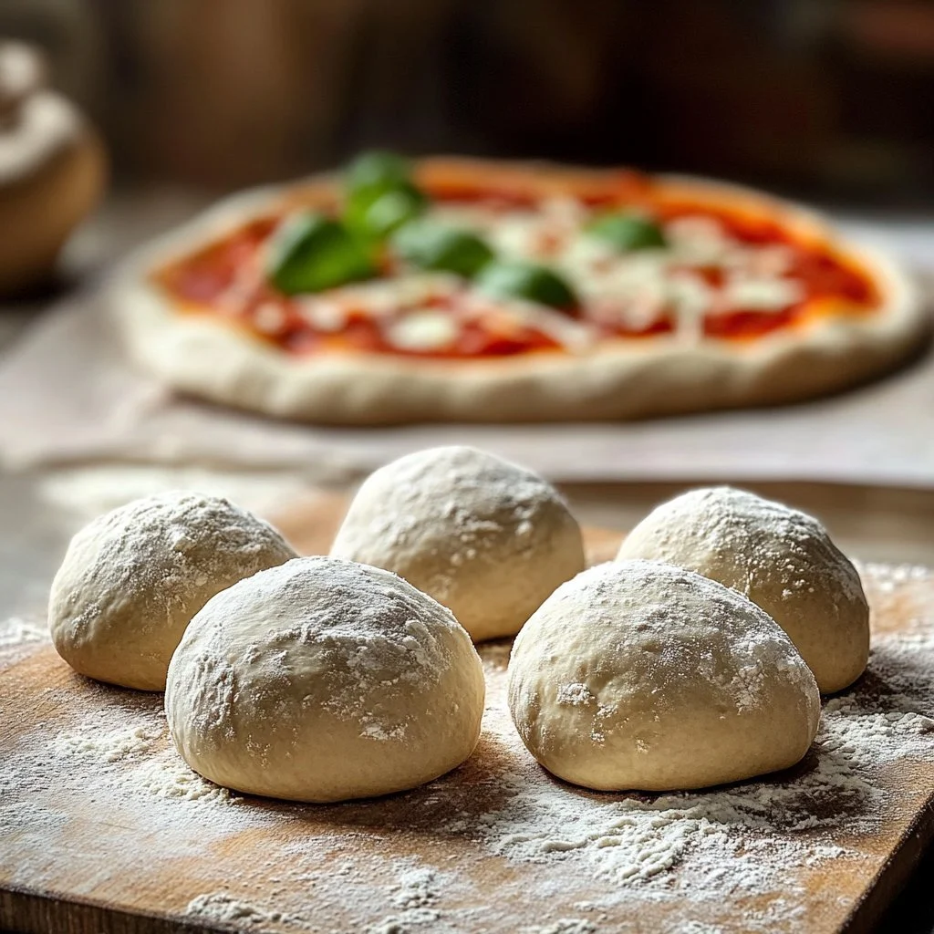 Homemade sourdough pizza dough ready for topping and baking