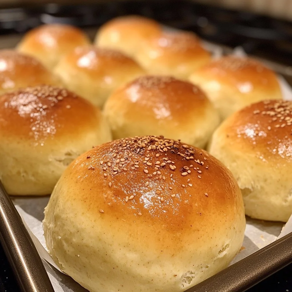 Freshly baked one hour sourdough discard rolls on a cooling rack.