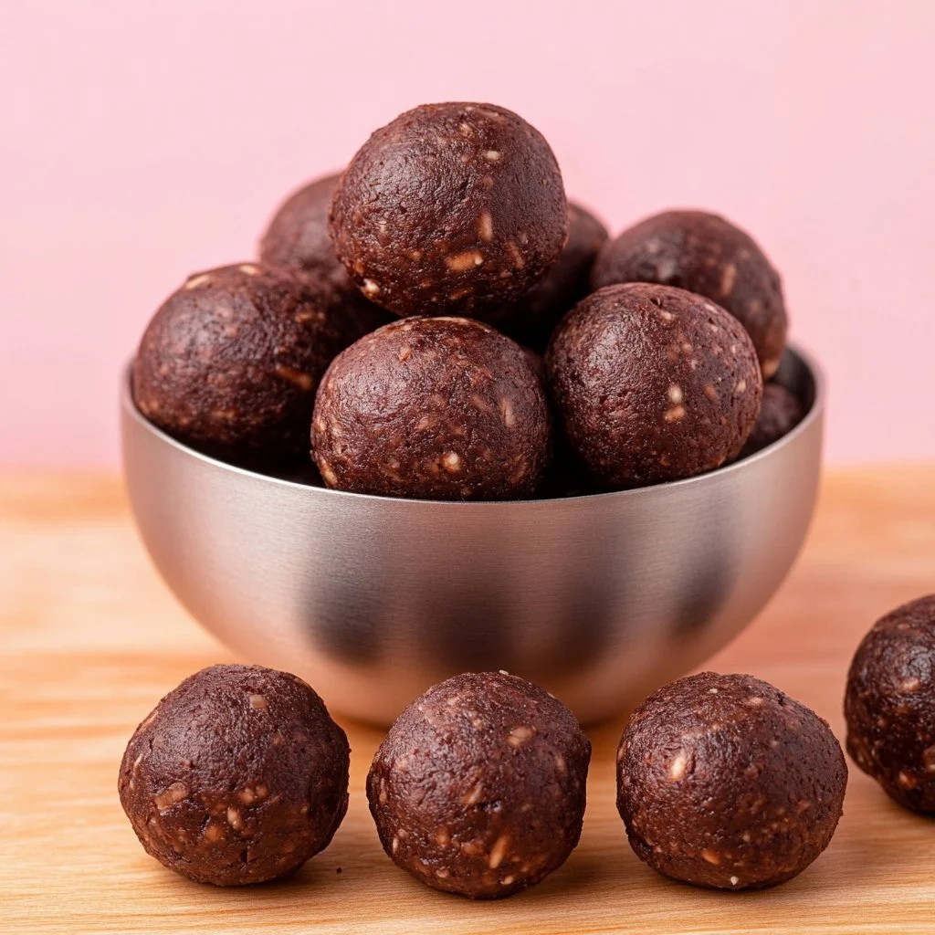 Delicious ooey gooey brownie batter protein balls for a healthy snack