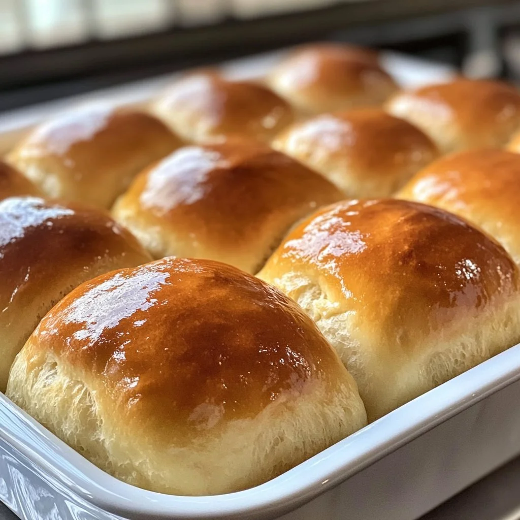 Soft homemade sourdough dinner rolls fresh out of the oven