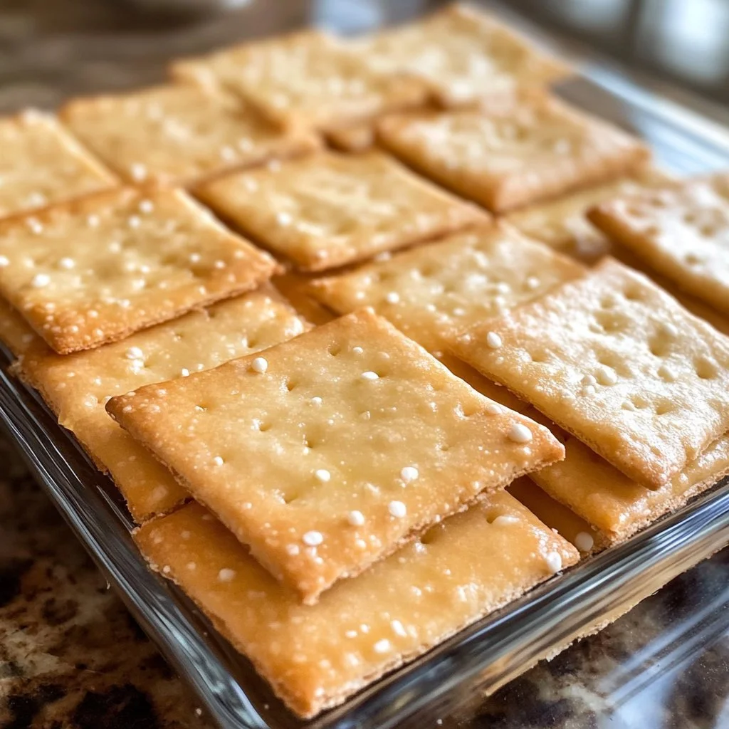Delicious homemade sourdough cheese crackers in a bowl