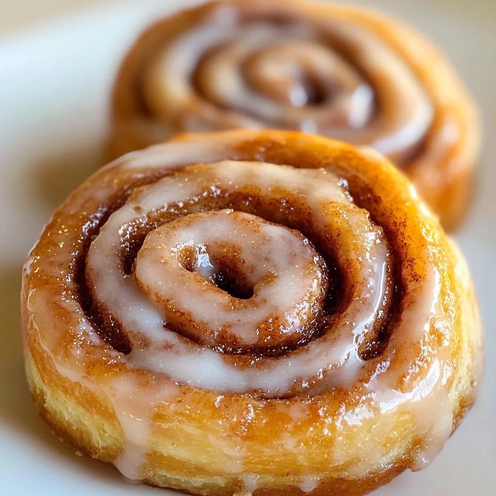 Freshly baked sourdough cinnamon rolls drizzled with icing