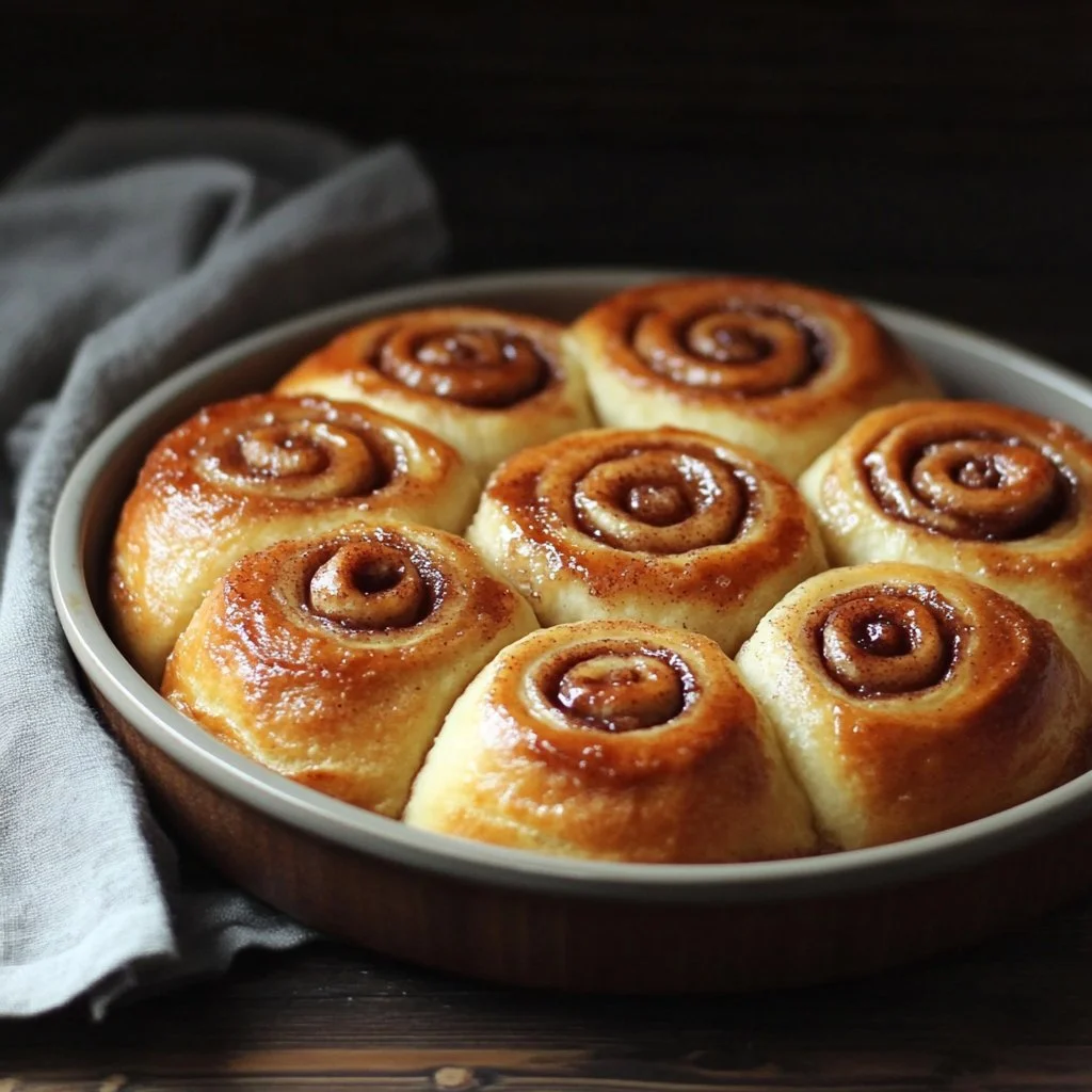 Freshly baked sourdough cinnamon rolls for two, ready to enjoy.