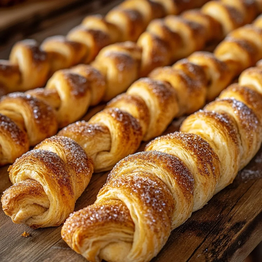 Sourdough discard cinnamon sugar twists fresh out of the oven