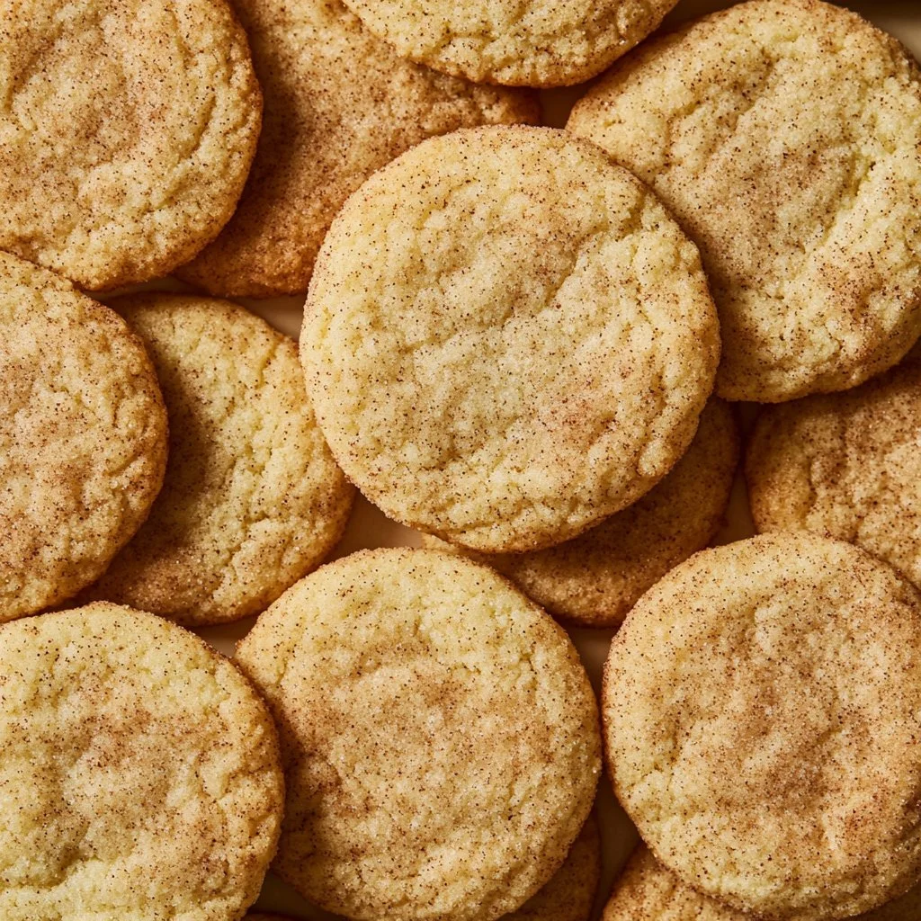 Freshly baked Sourdough Snickerdoodle cookies with cinnamon sugar coating