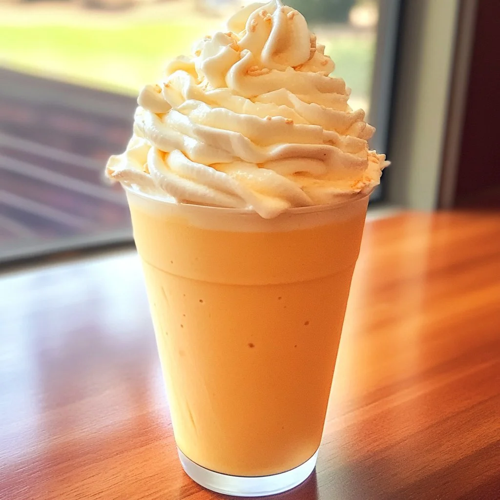 Wendy's Creamsicle Frosty dessert with orange and vanilla swirls