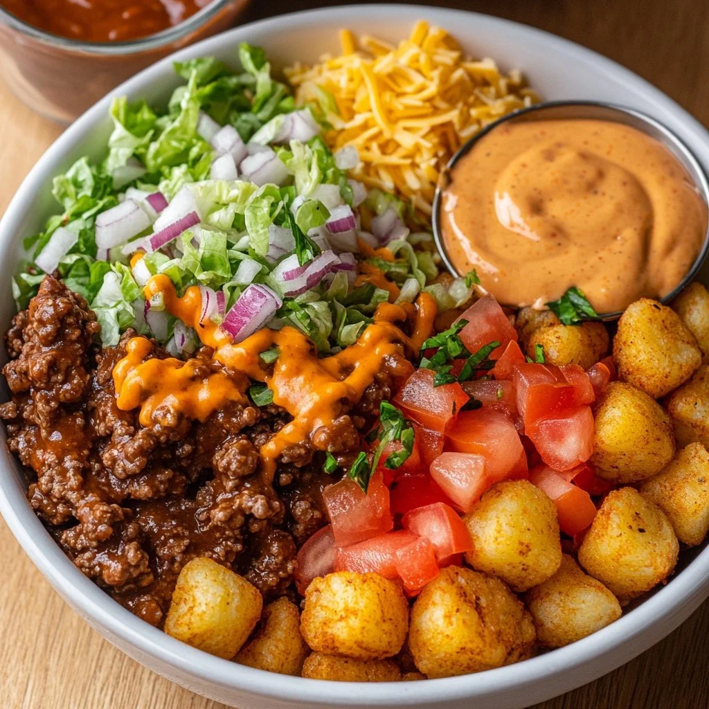 Delicious Burger Bowls with fresh ingredients and vibrant toppings