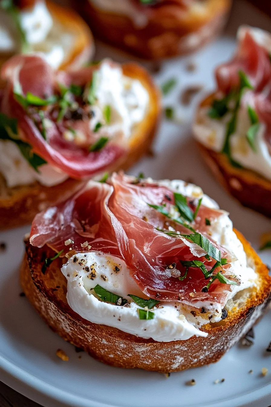 Burrata & Prosciutto Crostini