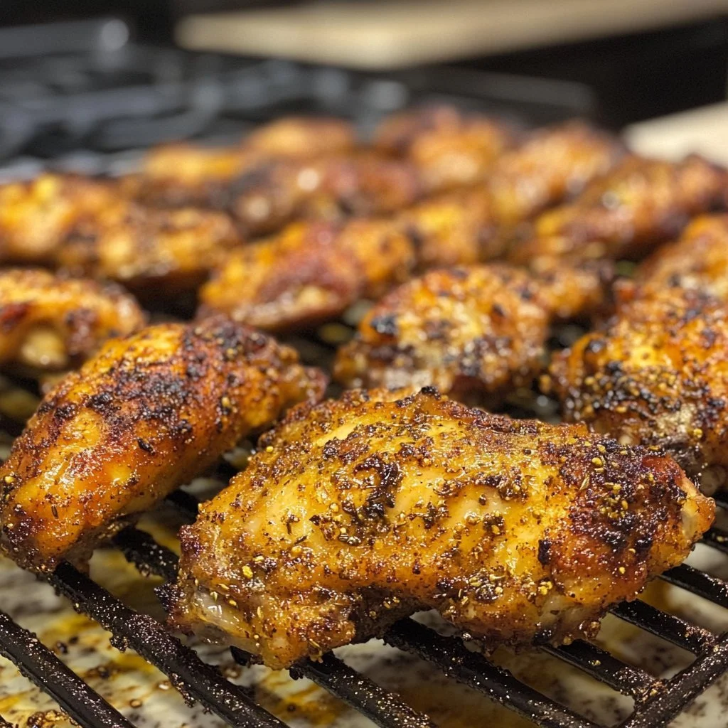 Mouthwatering Cajun spiced chicken wings ready to serve