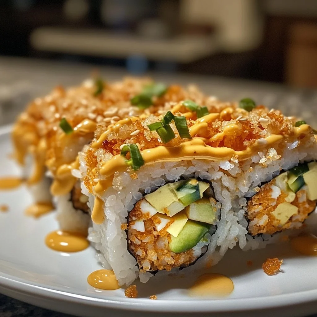 California Crunch Roll sushi with fresh ingredients and crispy texture