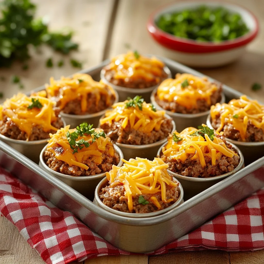 Delicious cheeseburger bites served on a plate with dipping sauce.