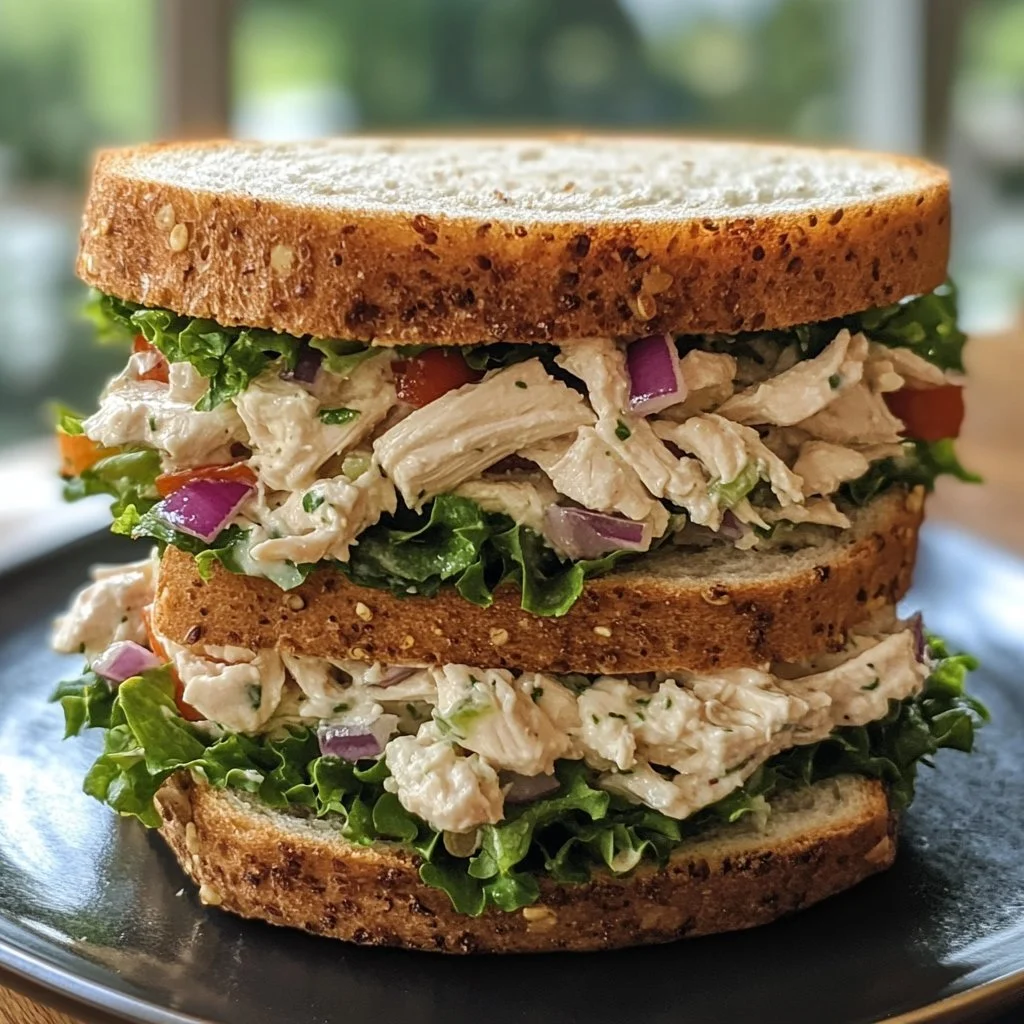 Delicious chicken salad sandwich made with fresh ingredients