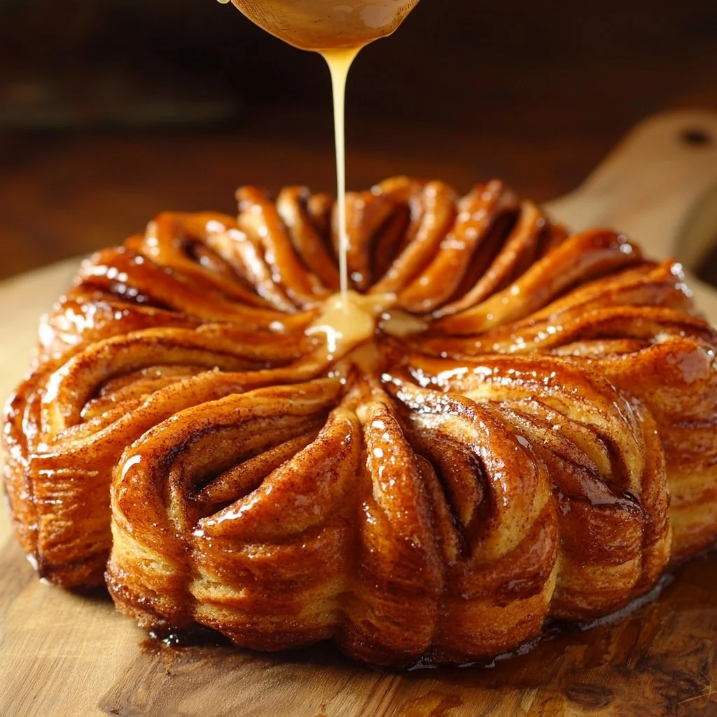 Delicious homemade Cinnamon Star Pull-Apart Bread with a golden crust.