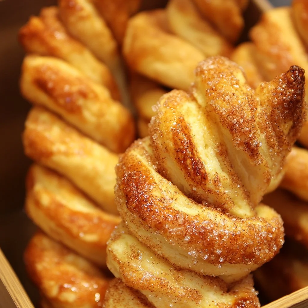 Plate of delicious homemade cinnamon sugar twists