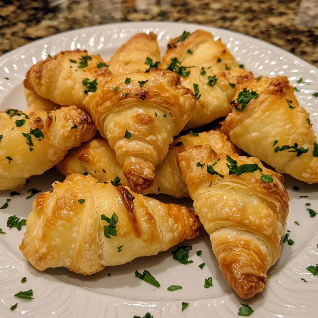 Delicious Crab Crescent Bites arranged on a platter, ideal for gatherings.