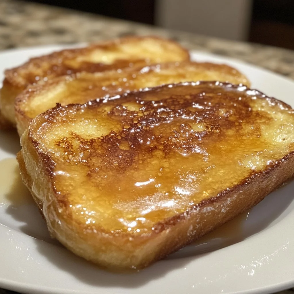 Delicious Crème Brûlée French Toast topped with caramelized sugar and fresh berries