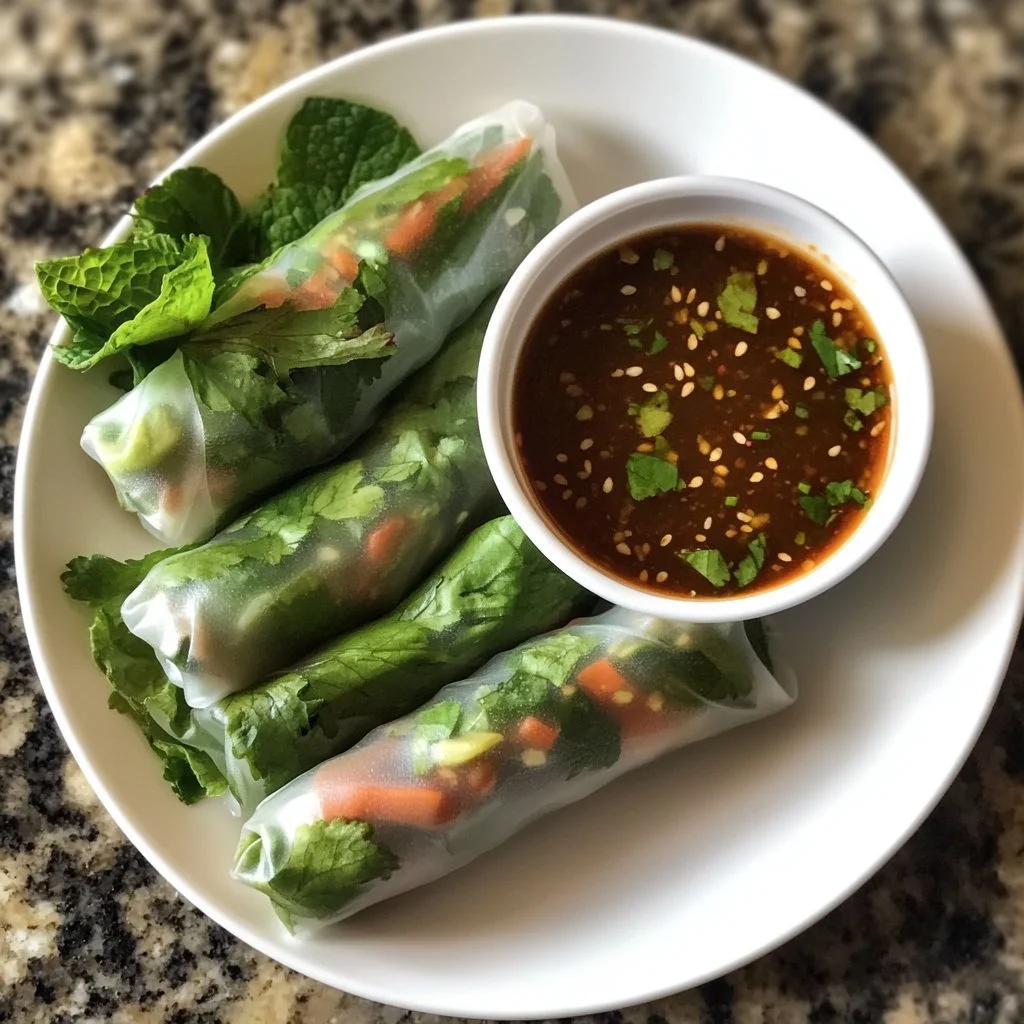 A variety of dipping sauces served with fresh spring rolls