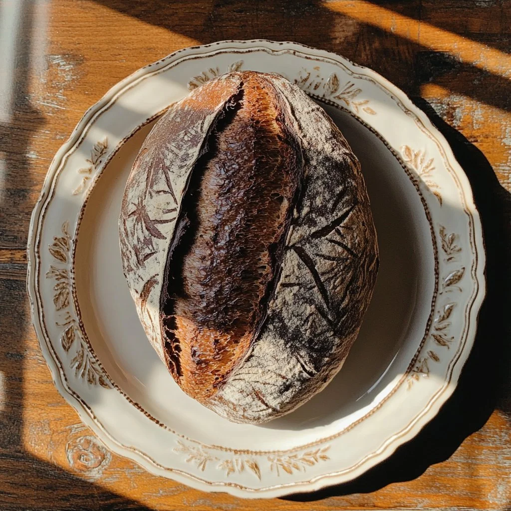 Delicious double chocolate sourdough bread with rich chocolate chunks and crusty exterior.