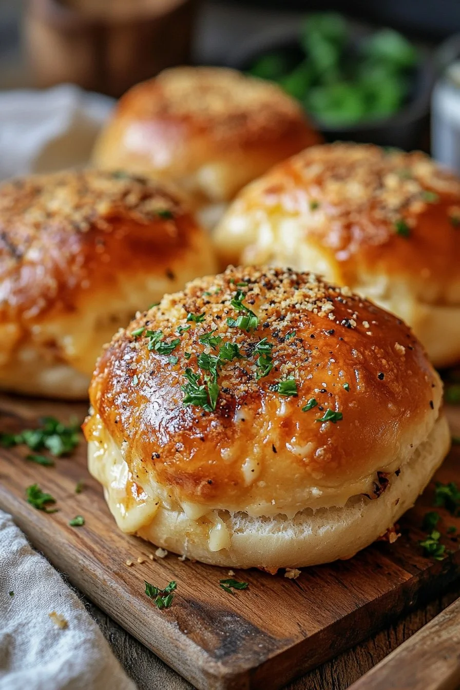 Garlic Parmesan Cheeseburger Bombs