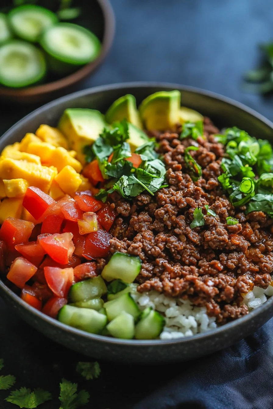 Ground Beef Hot Honey Bowl