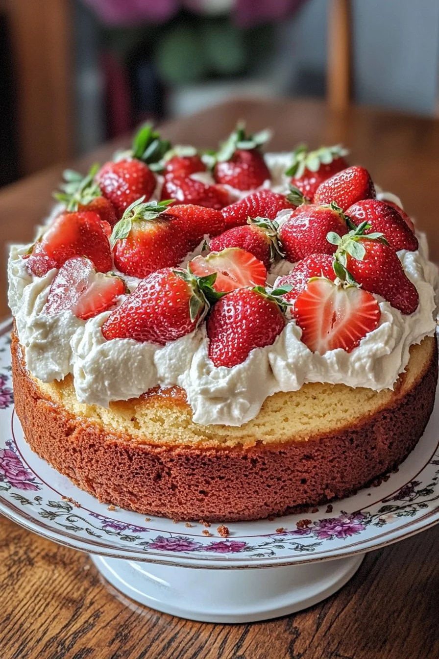 Homemade Strawberry Italian Cream Pound Cake