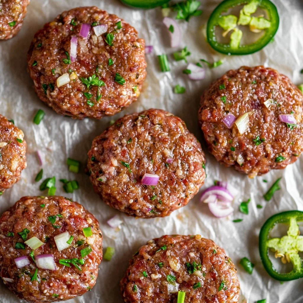 Delicious jalapeño turkey burgers served on a plate with fresh toppings