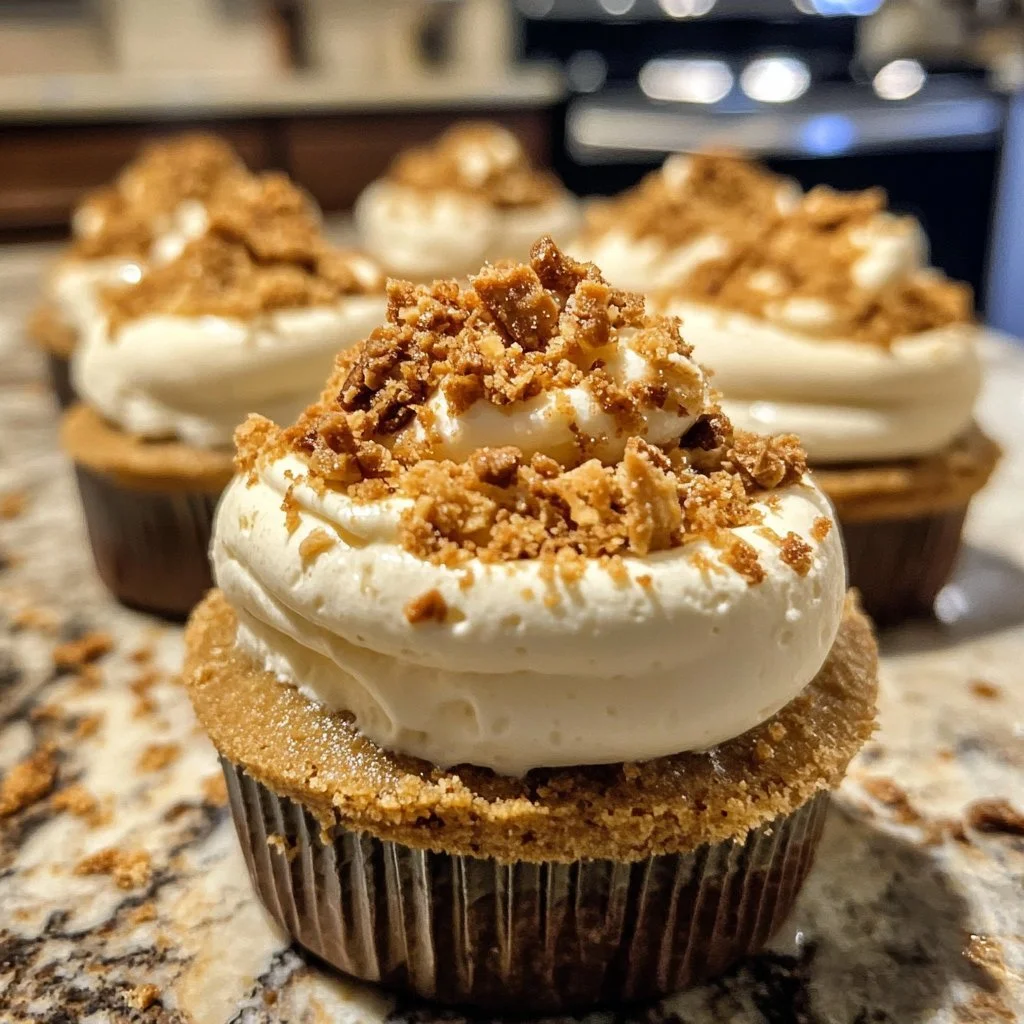 No-Bake Gingerbread Cheesecake Cups topped with whipped cream and gingerbread crumbs