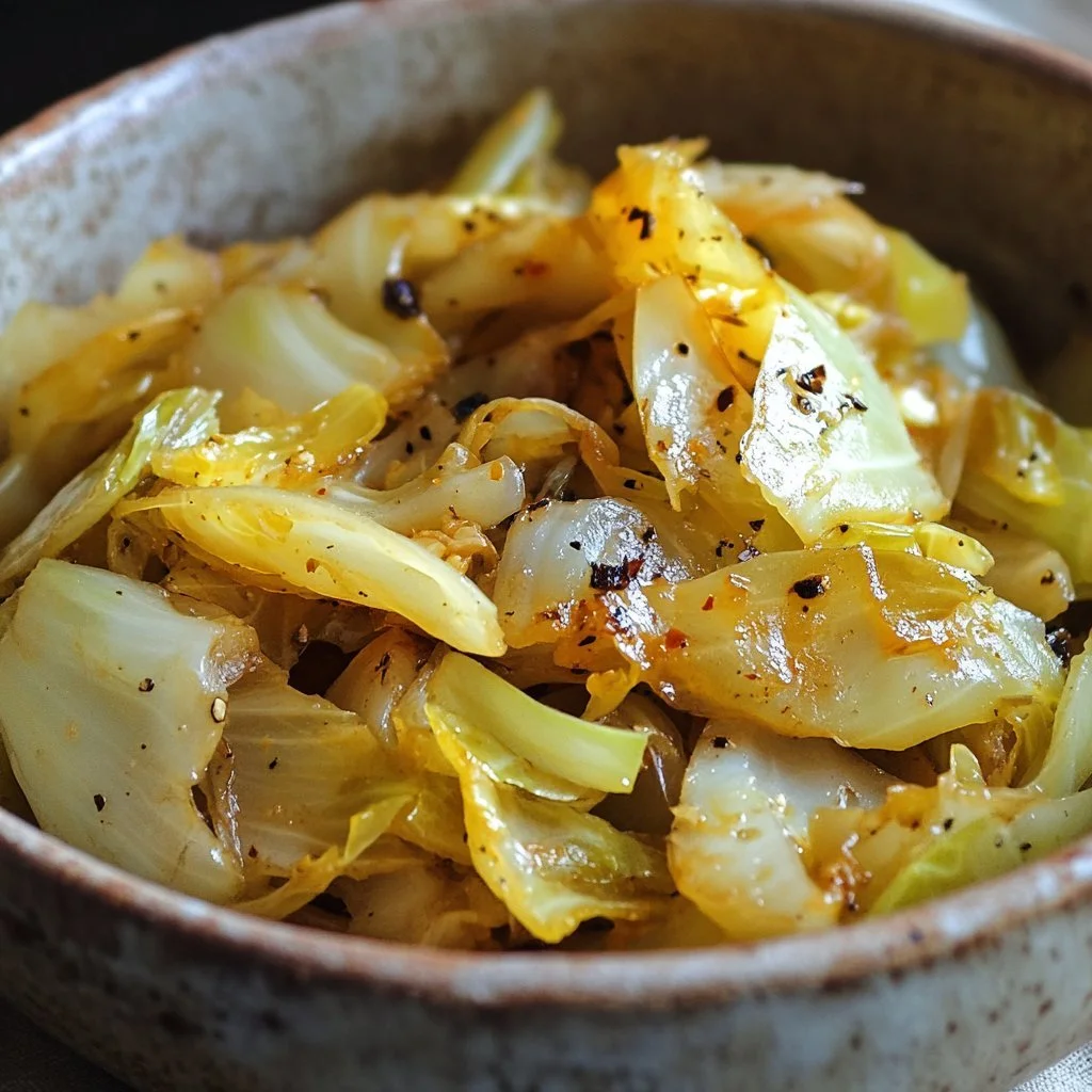 Delicious sautéed cabbage dish served in a bowl