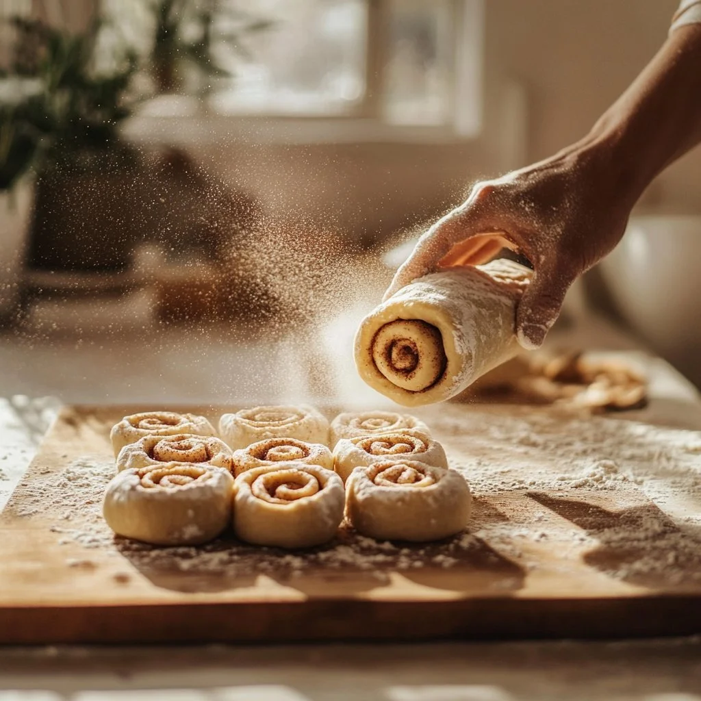 Delicious sourdough discard cinnamon roll muffins on a plate