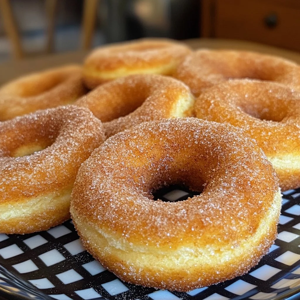 Delicious sourdough doughnuts made from sourdough discard, showcasing fluffy texture.