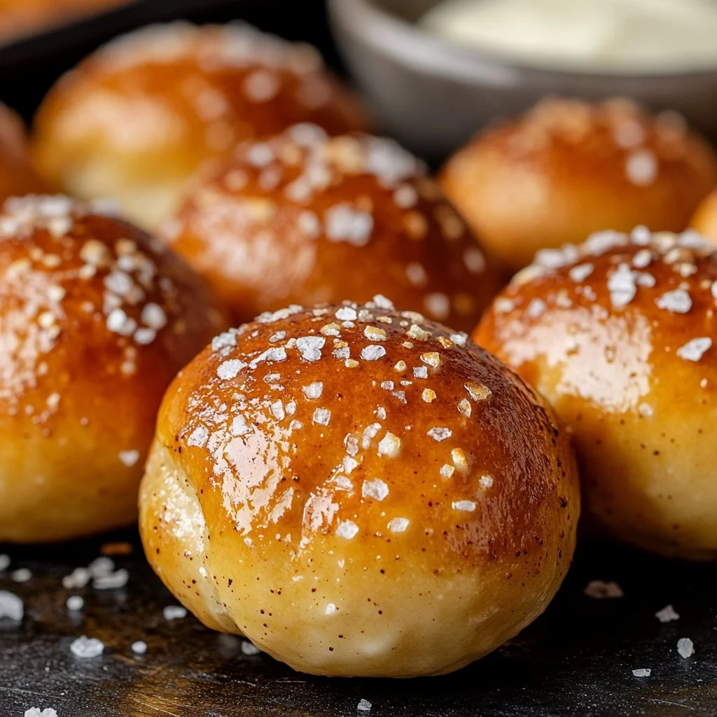Delicious sourdough pretzels made from sourdough discard, fresh and golden brown.