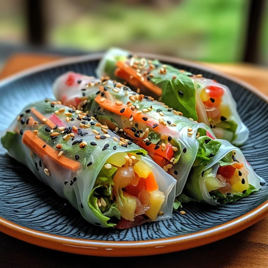Delicious Spring Roll Salad with fresh vegetables, herbs, and dipping sauce