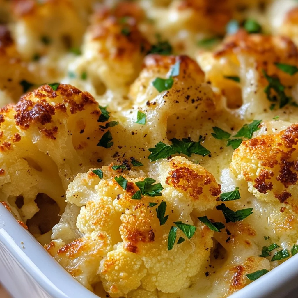 Delicious roasted cauliflower served as a healthy side dish