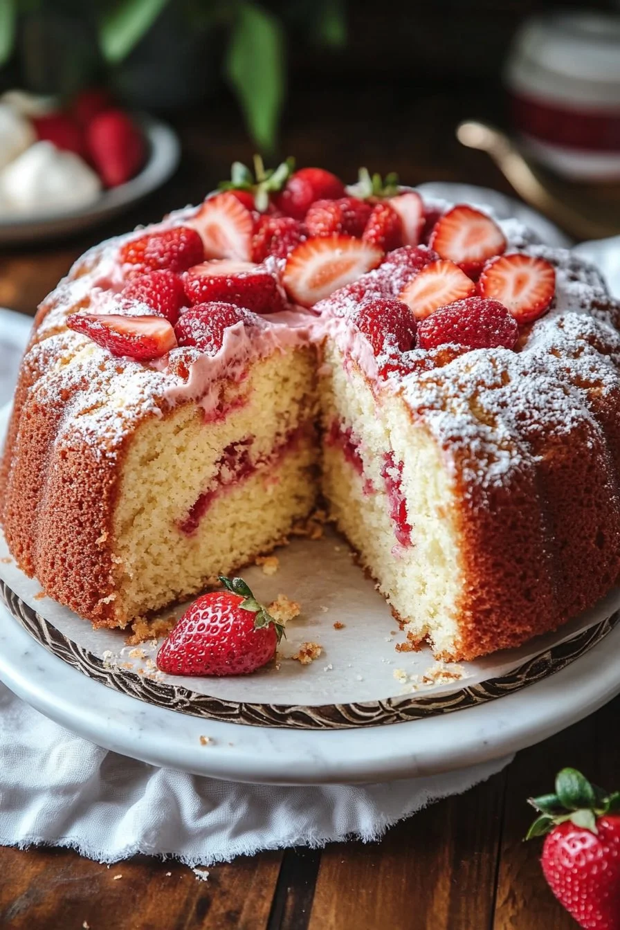 The Ultimate Strawberry Cream Cheese Pound Cake