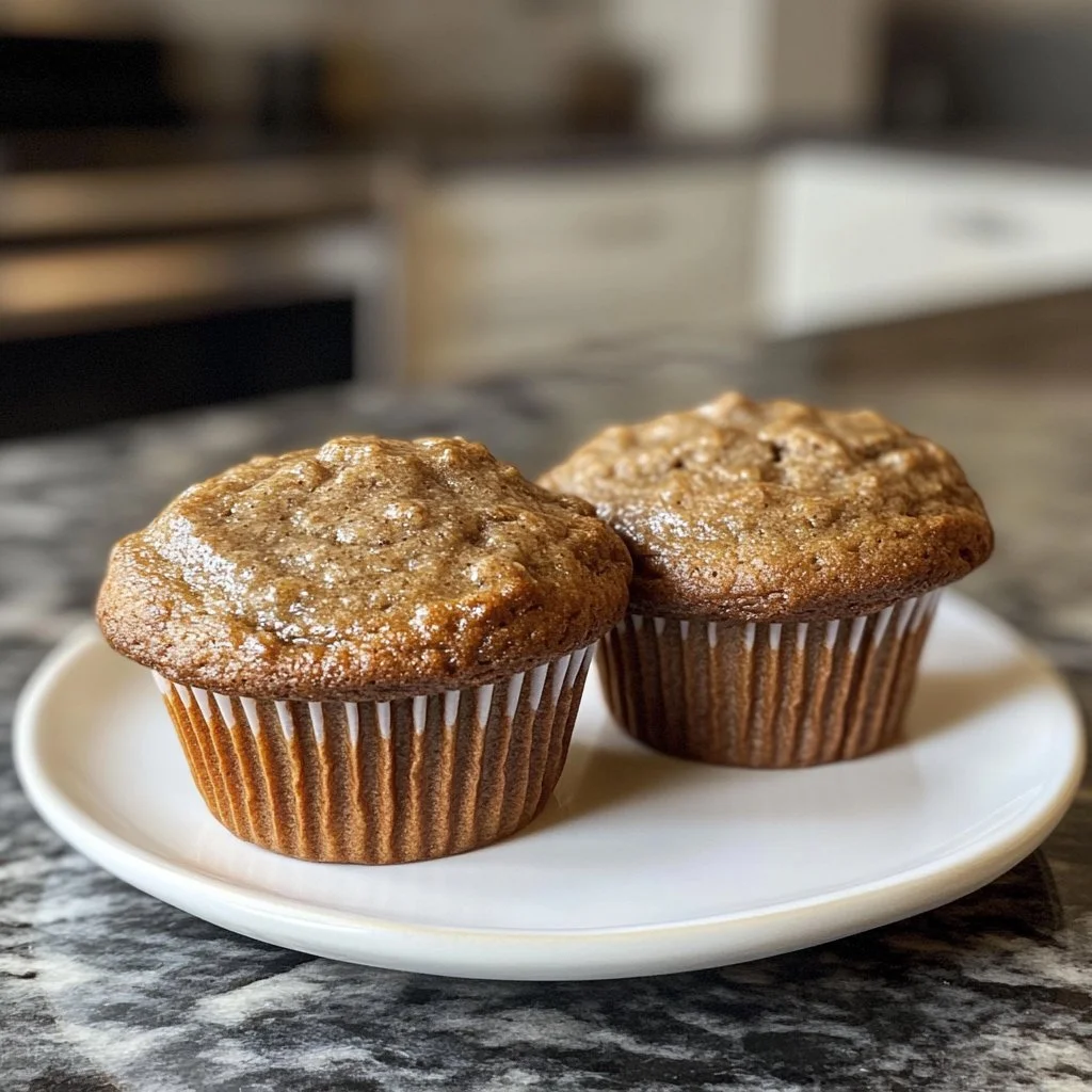 Delicious banana bread protein muffins fresh out of the oven