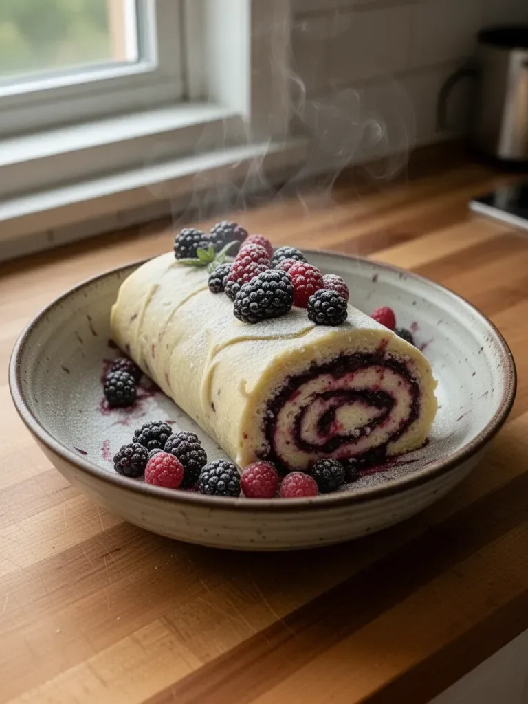 Blackberry Lemon Cake Roll
