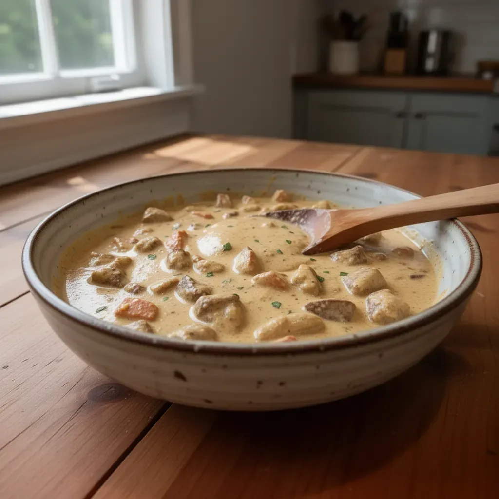 Delicious Cajun Cream Sauce served over pasta with fresh herbs.