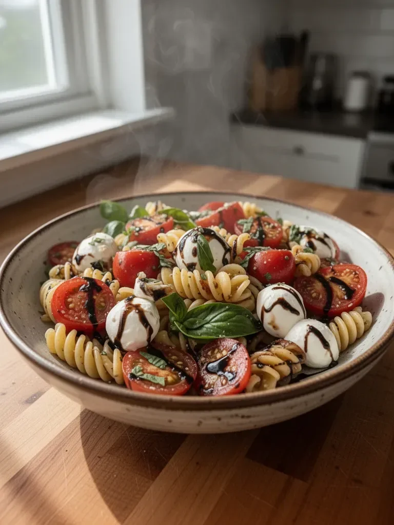 Caprese Pasta Salad with Balsamic Glaze