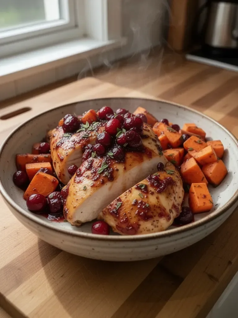 Cranberry Glazed Chicken with Carrots & Sweet Potatoes