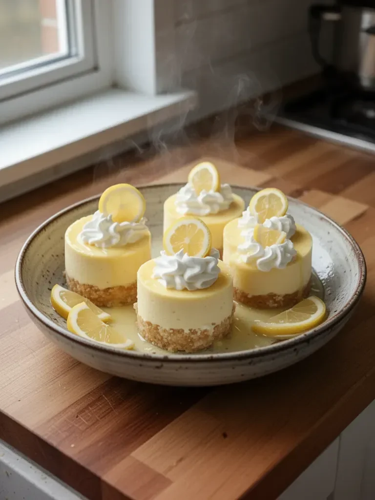 Creamy Mini Lemon Cheesecakes