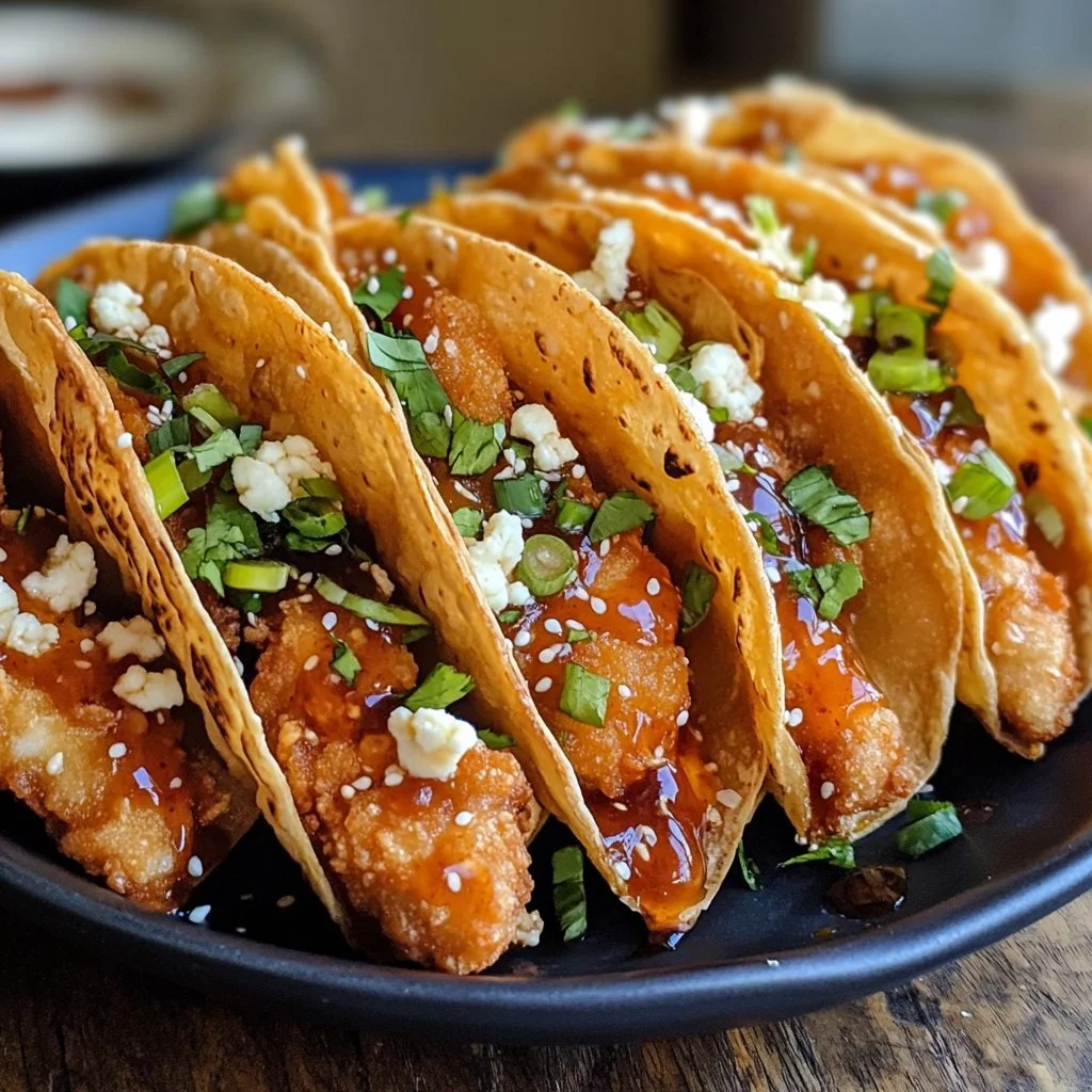 Plate of crispy chicken wonton tacos served with dipping sauce