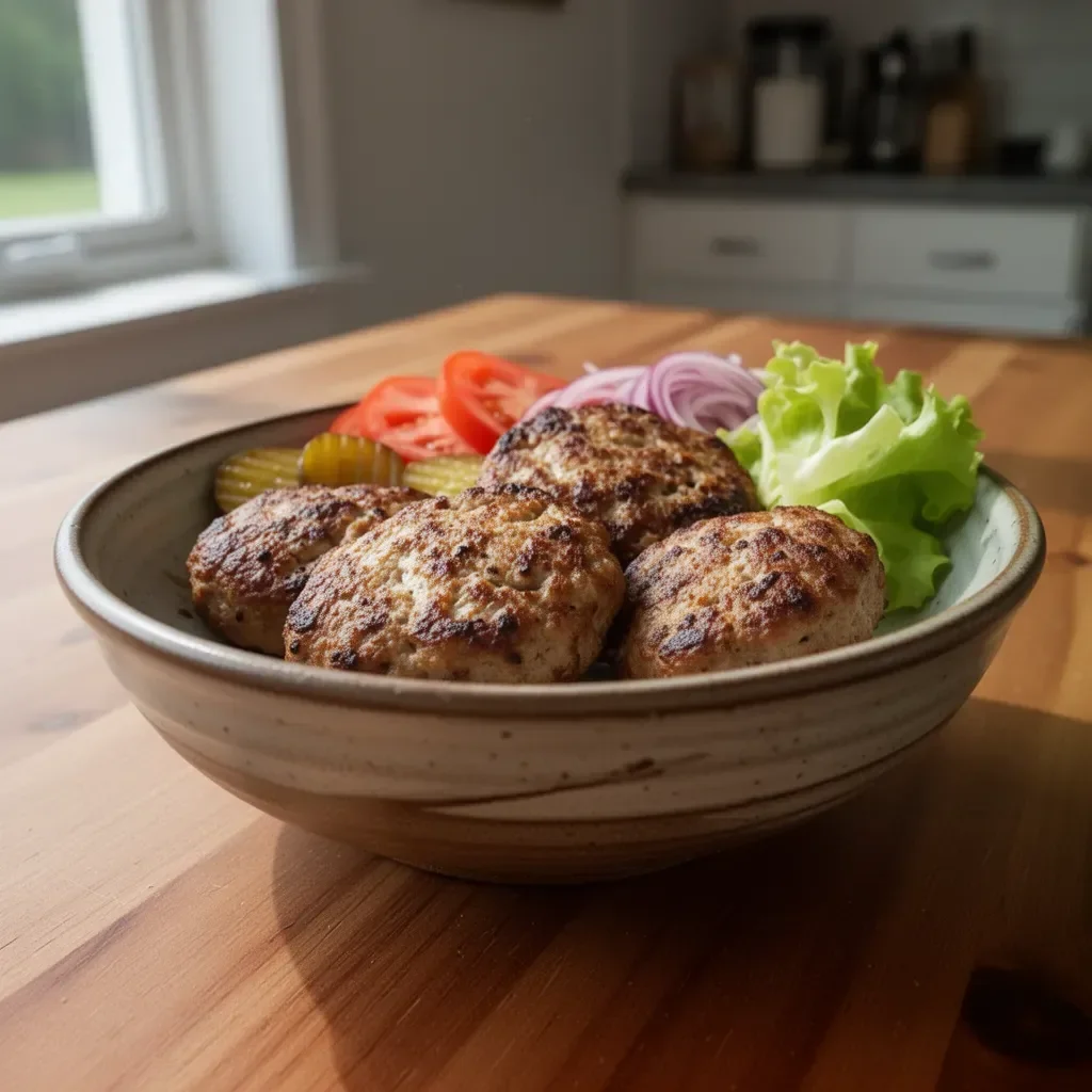 Healthy turkey burger recipe with fresh ingredients and easy preparation