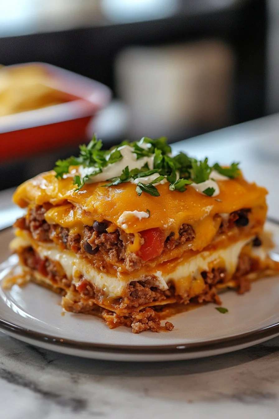 Easy Layered Taco Bake
