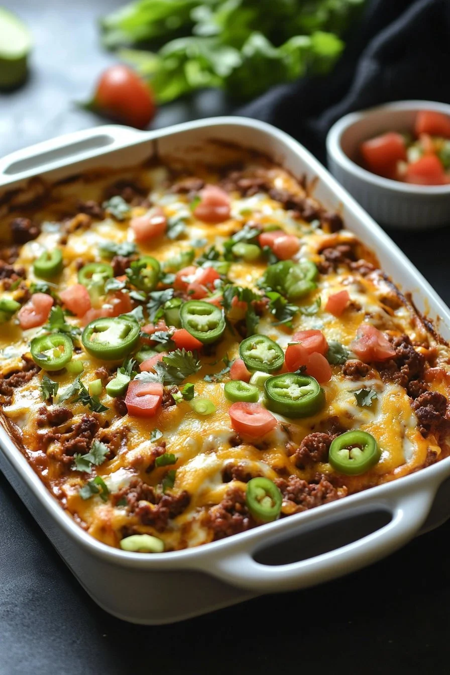 Easy Loaded Taco Beef Casserole