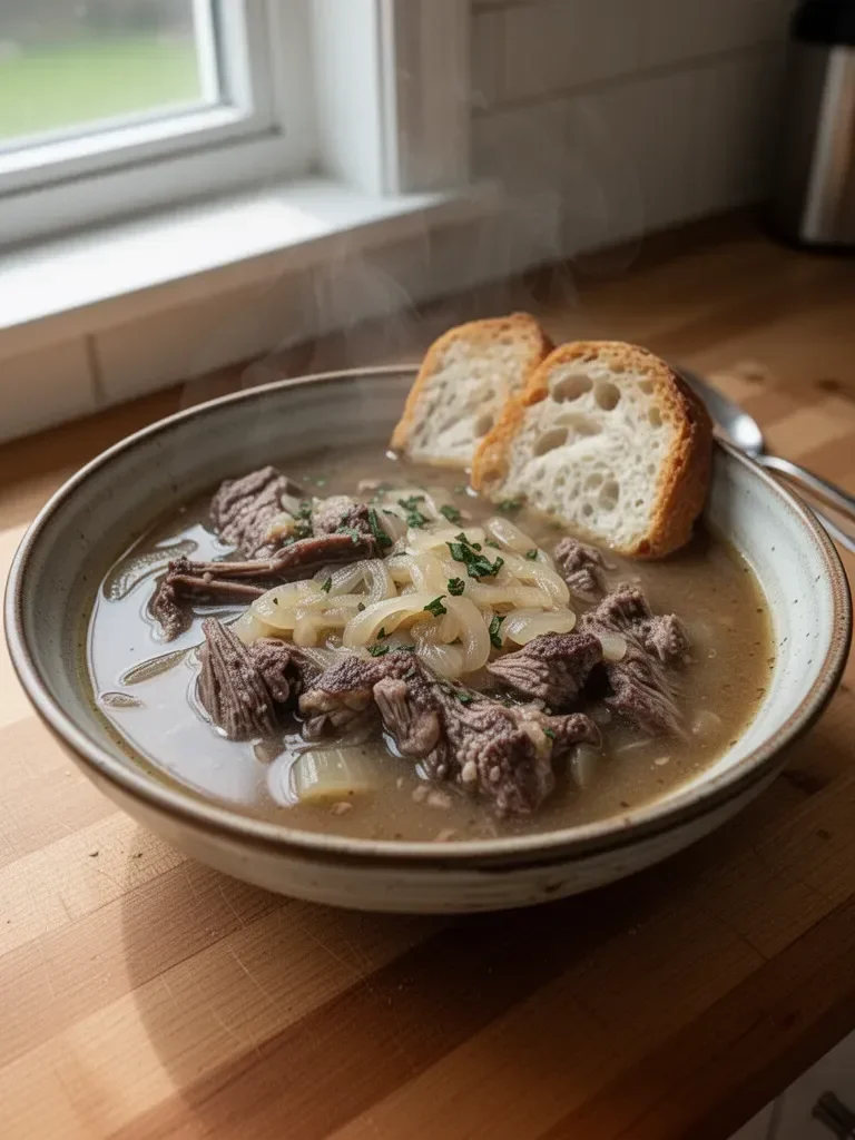 French Onion Beef Short Rib Soup