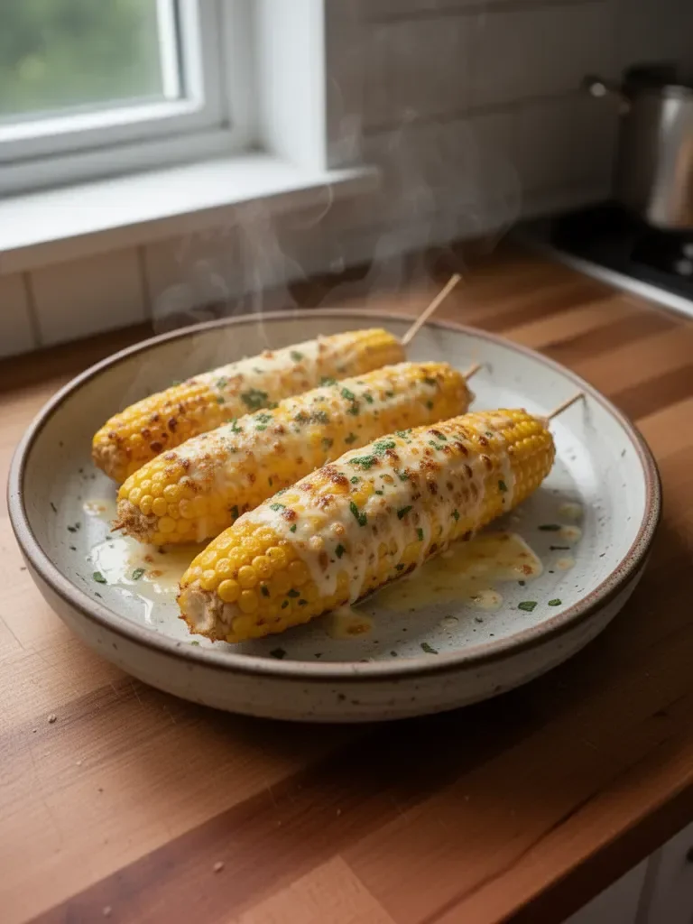 Garlic Butter and Cheese Corn on the Cob