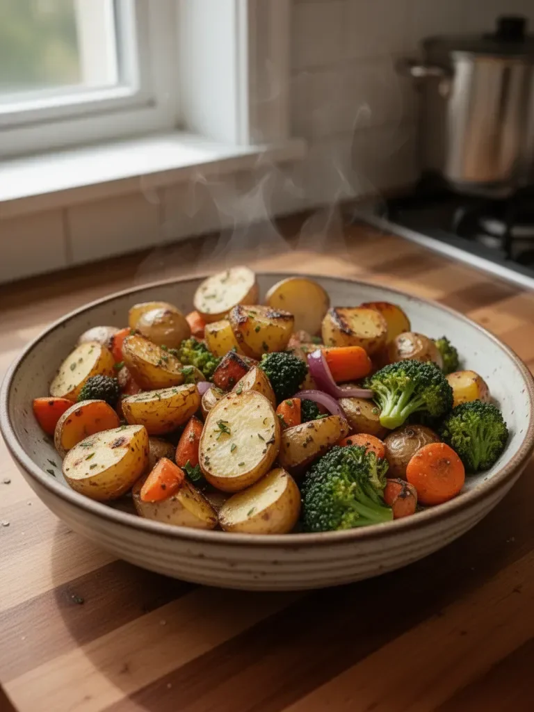 Garlic Herb Roasted Potatoes and Veggies