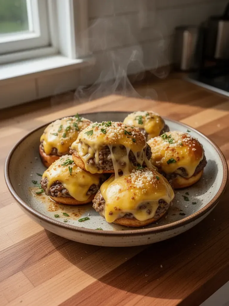 Garlic Parmesan Cheeseburger Bombs